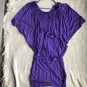Off the shoulder purple dress